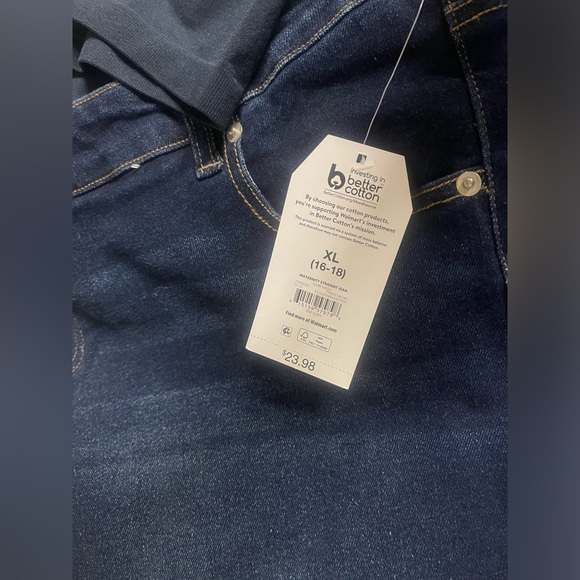 Time and Tru Women's Maternity Straight Jeans with Belly Band - Picture 7 of 7